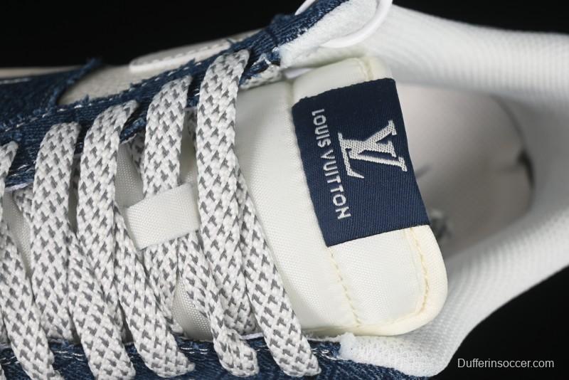 Nike Air Force 1'07 Low LV Collaboration Dark Blue Checkerboard Casual Sneakers - XS1958-551