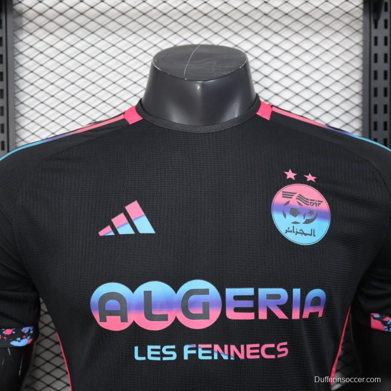 Player Version 2025 Algeria Black with Colorful Gradient Accents Jersey