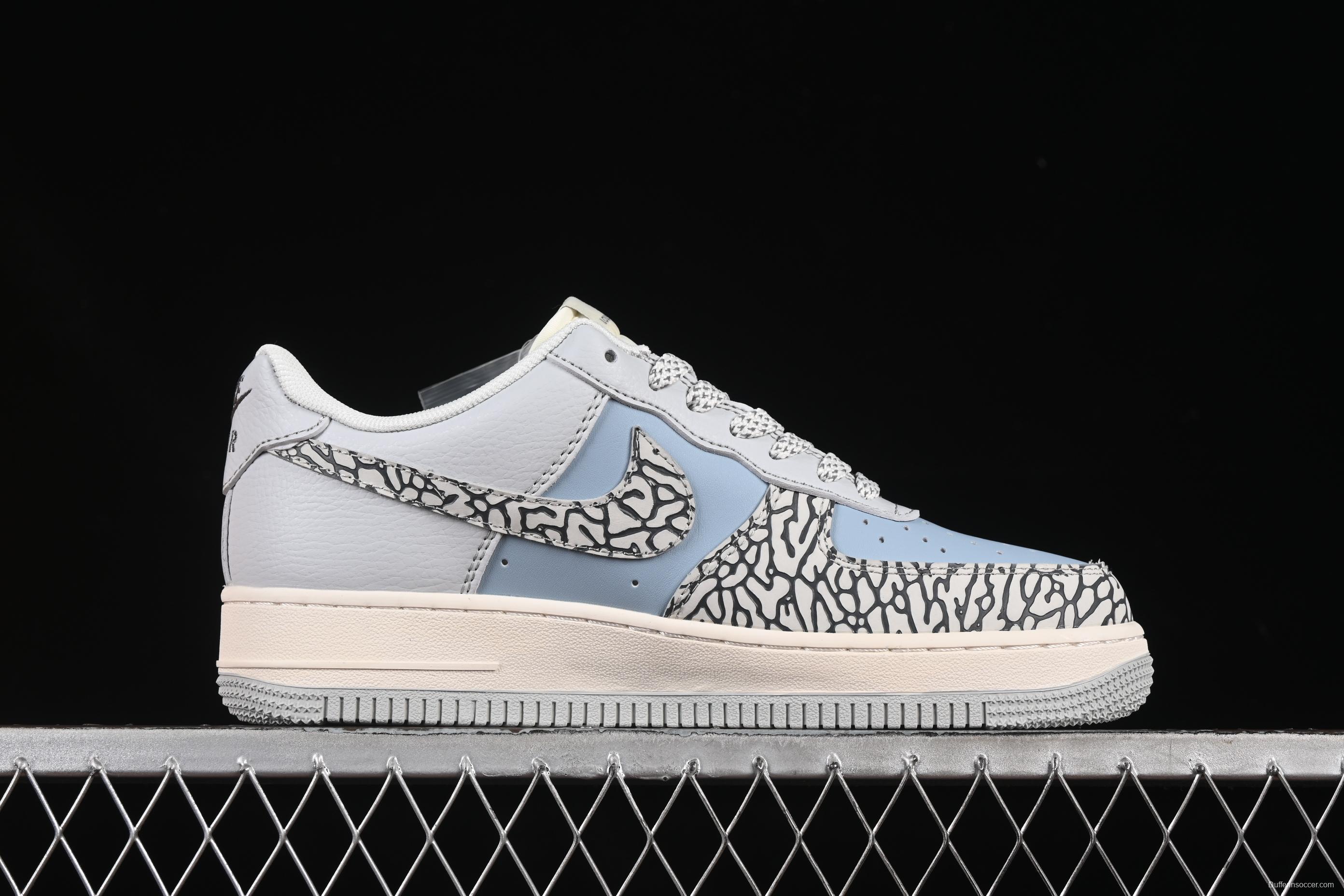 Nike Air Force 1'07 Low LV Collaboration Grey Blue Stone Texture Casual Sneakers - ZH2598-307