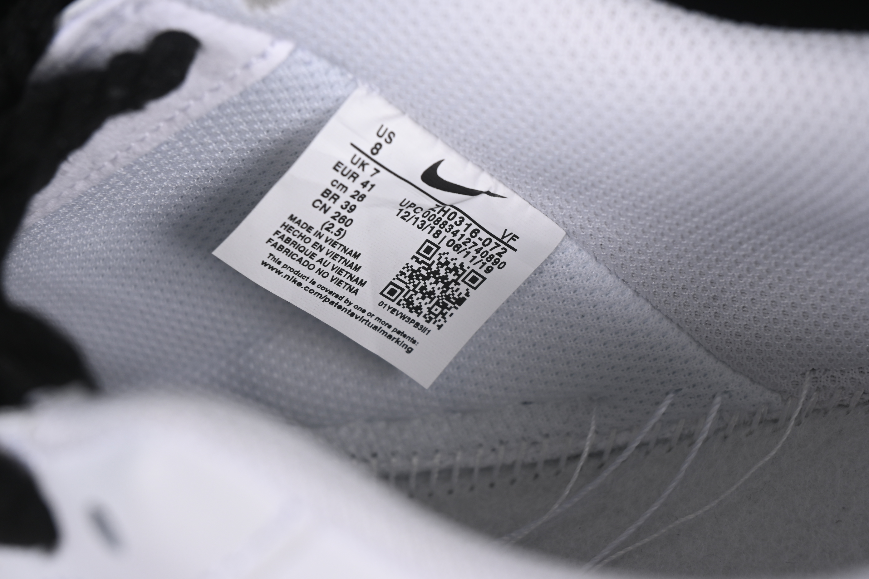 Nike Air Force 1 '07 Low White Black Hemp Casual Sneakers - ZH0316-072