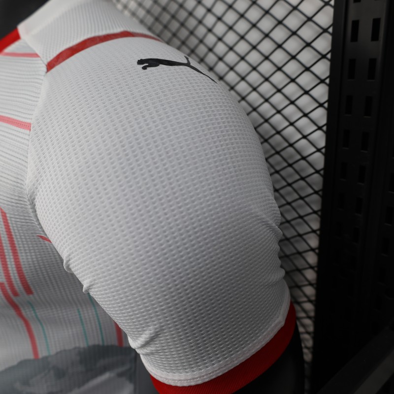 Player Version 2025 MC Alger (MCA) Home White Jersey with Club Emblem Design