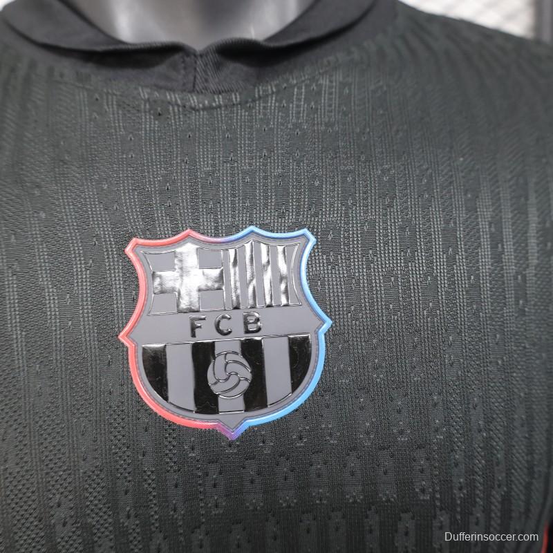 Player Version 24/25 Barcelona x Travis Scott Away Black Jersey With Red Sponsor