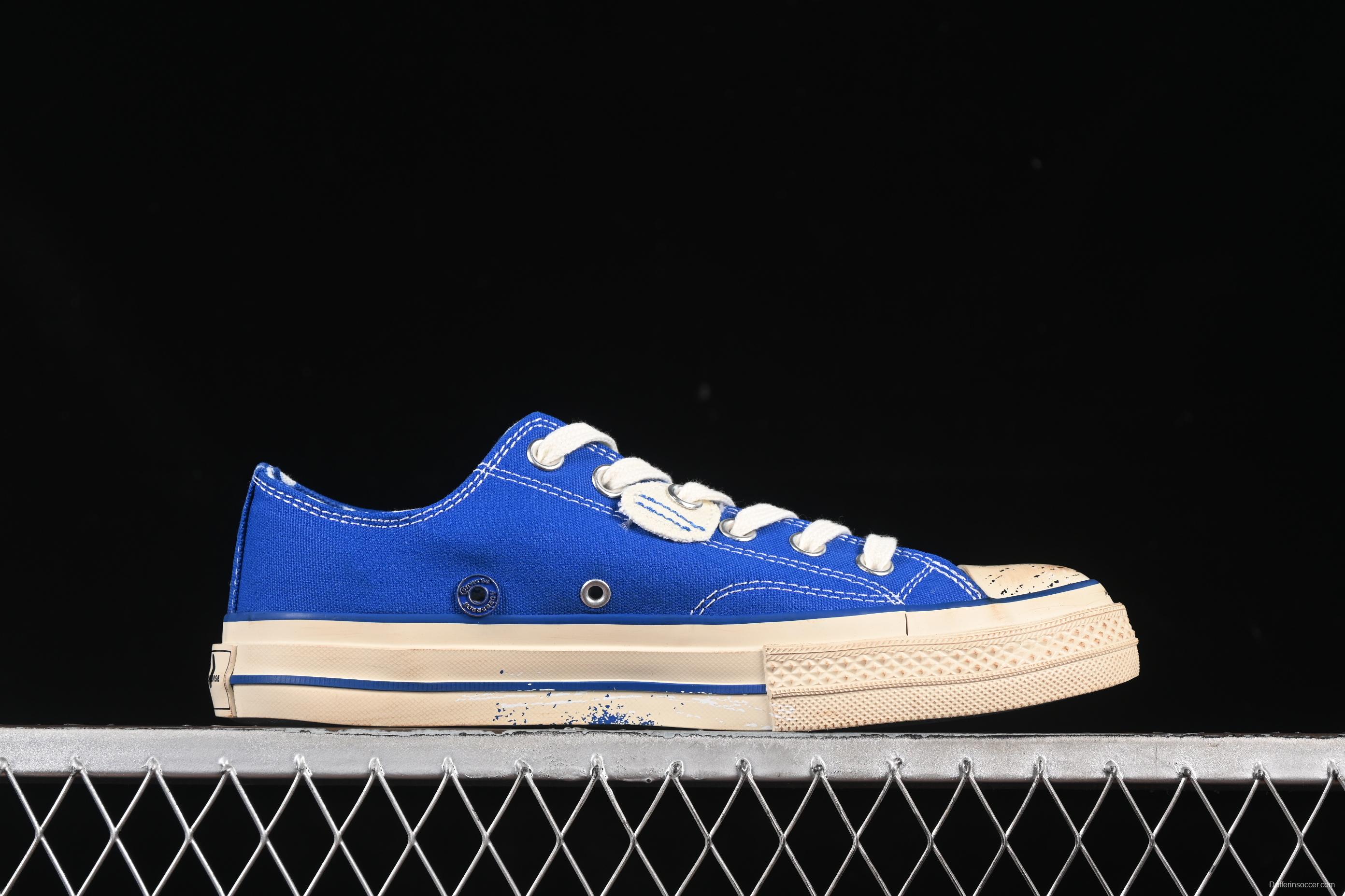 Ader Error x Converse Low Top Casual Canvas Sneakers with Special Pattern Print and Transparent Sole - A05352C
