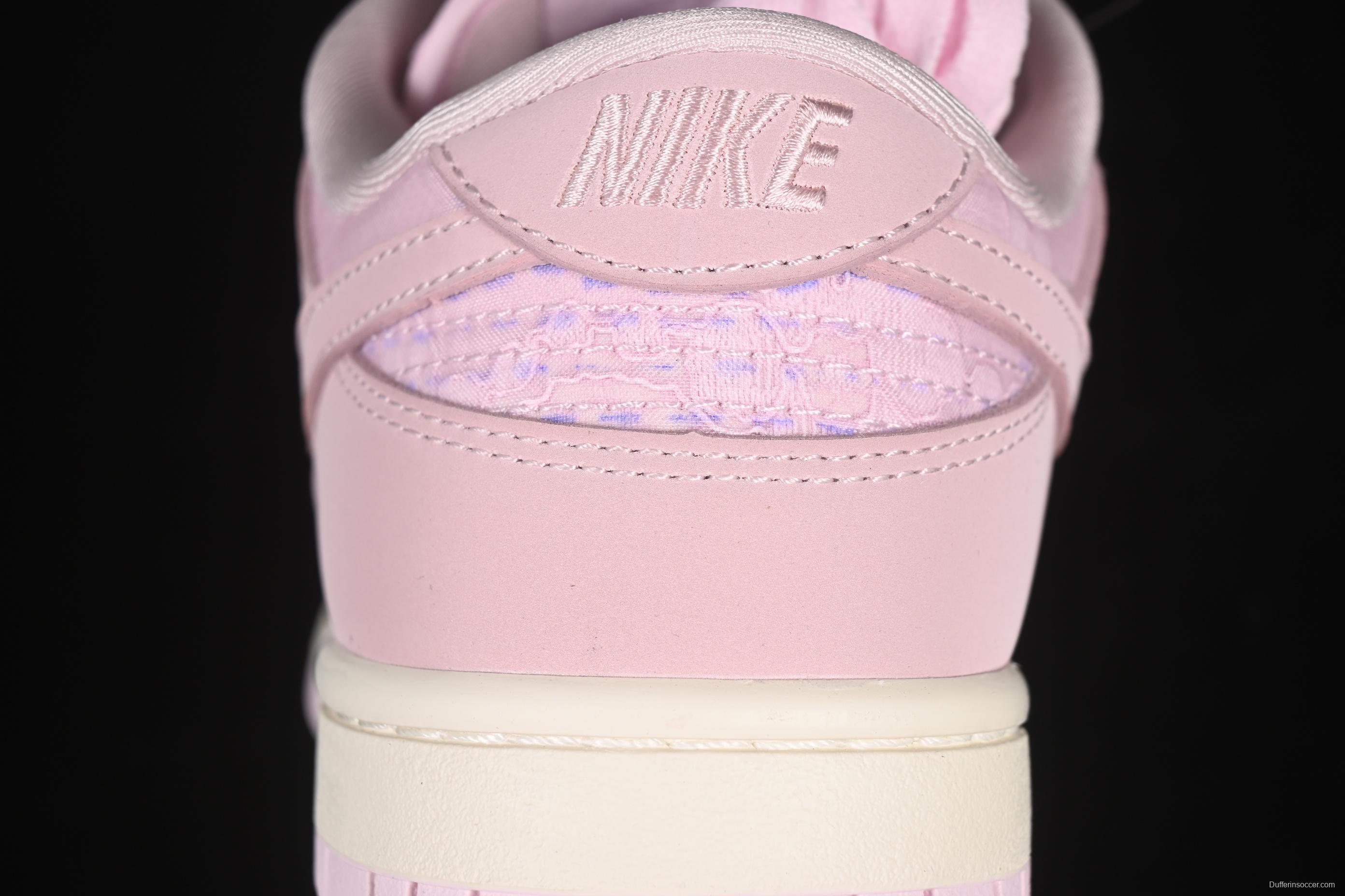 Nike SB Dunk Low Regal Pink Low-Top Casual Skate Shoes with Lace Floral Pattern - HJ5870-600