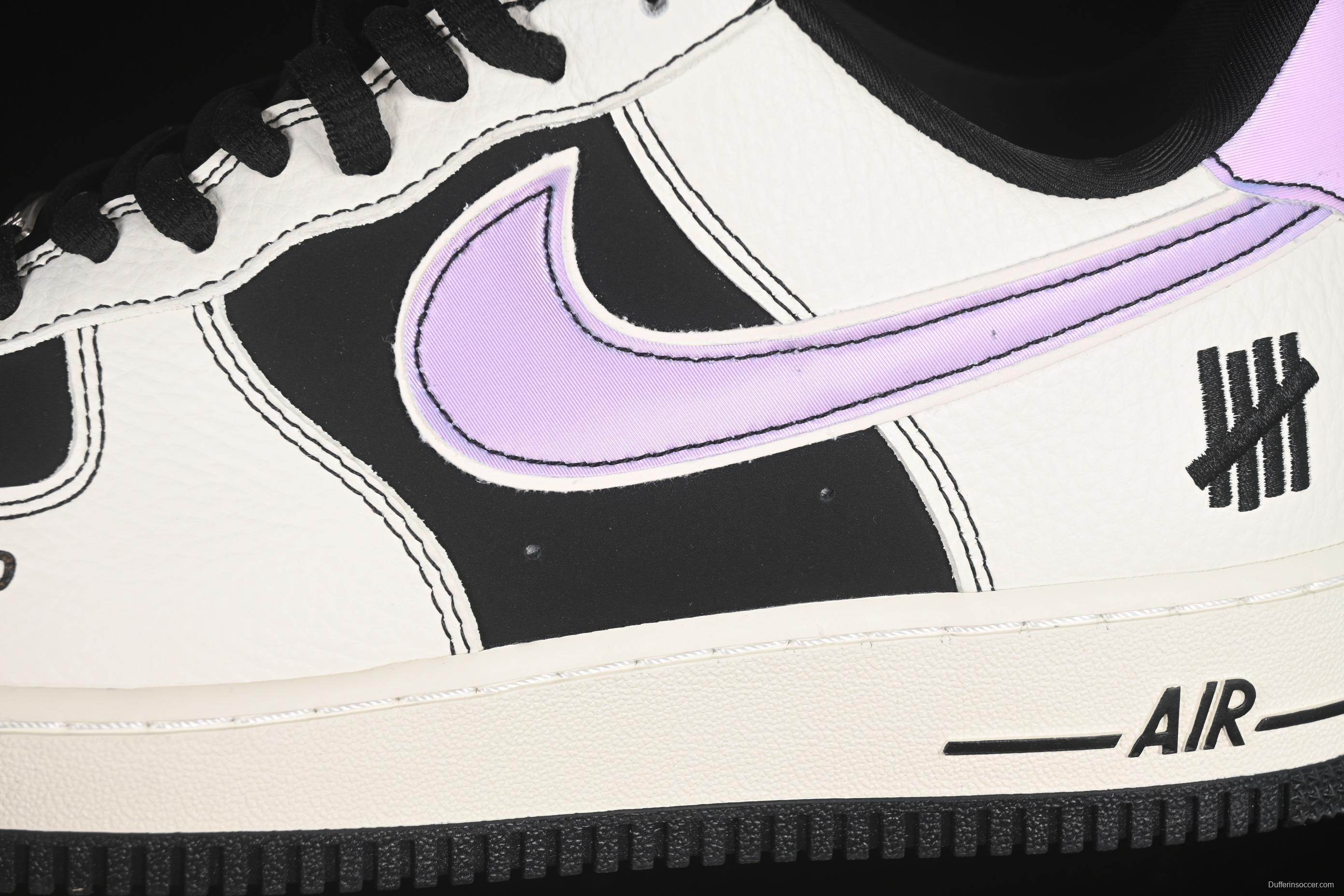 Nike Air Force 1'07 Low UN Collaboration Casual Sneakers in Black White Purple - SC9207-528