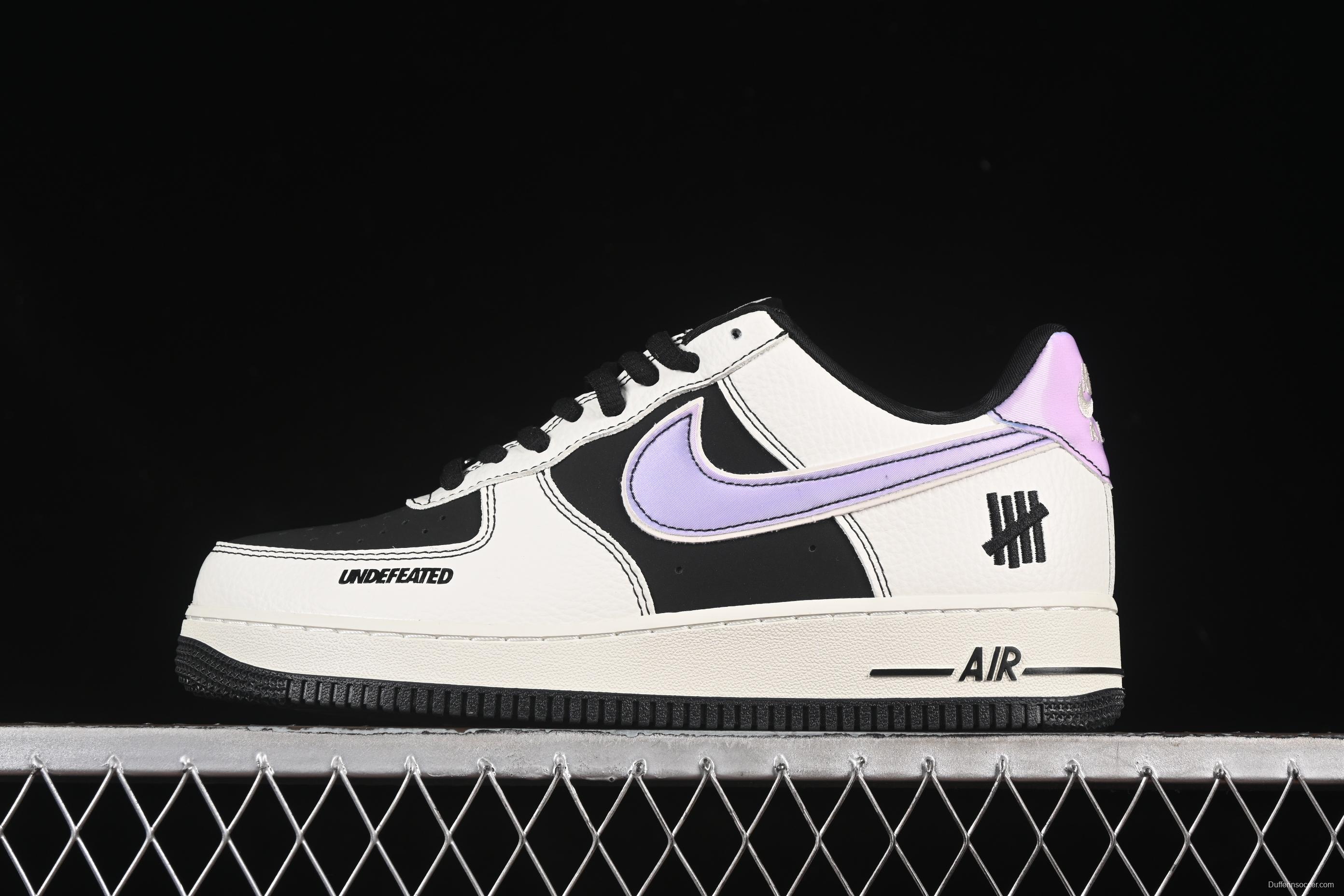 Nike Air Force 1'07 Low UN Collaboration Casual Sneakers in Black White Purple - SC9207-528