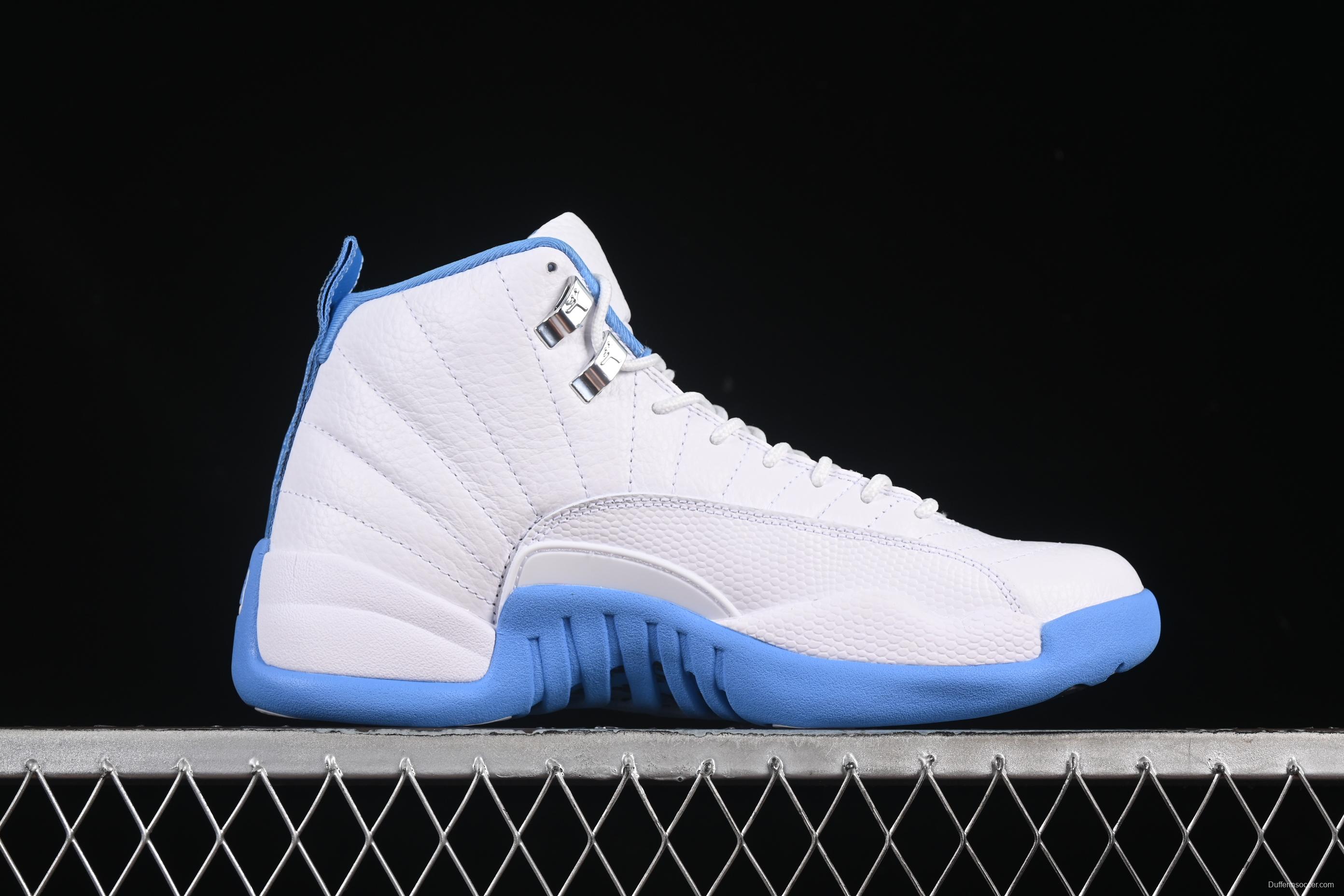 Nike Air Jordan 12 Retro Basketball Shoes in White University Blue - CT8013-112