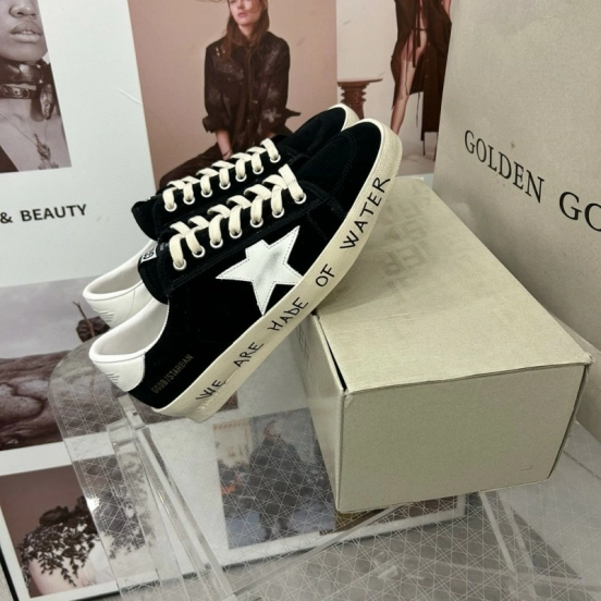 2024 Unisex GGDB Black White Suede Leather Low Top Sneakers MJ00260
