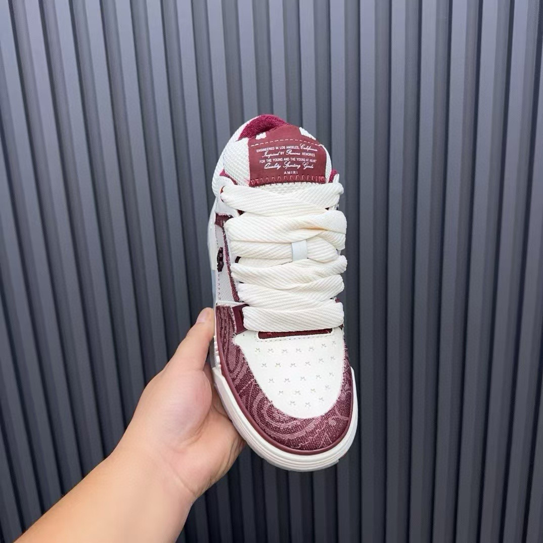 2024 Unisex Amiri White Red Leather Sneaker MJ00360