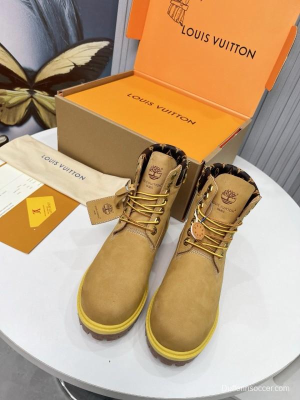 2024 Unisex Louis Vuitton Brown Waterproof Leather Ankle Boots Monogram MJ00450