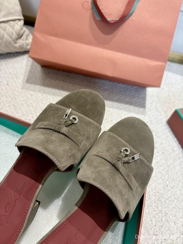2025 Women LP Grey Suede Sandals