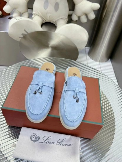 2024 Slippers LP Light Blue Suede Loafer MJ00270