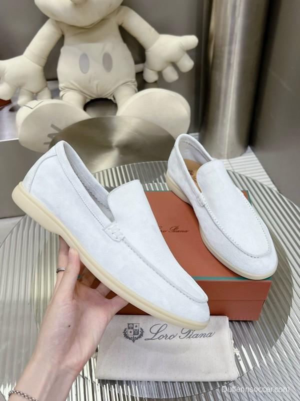 2024 Unisex Le Parmentier White Calf Suede Loafers MJ00270