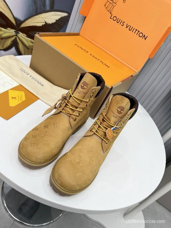 2024 Unisex Louis Vuitton Brown Nubuck Leather Ankle Boots Monogram MJ00450