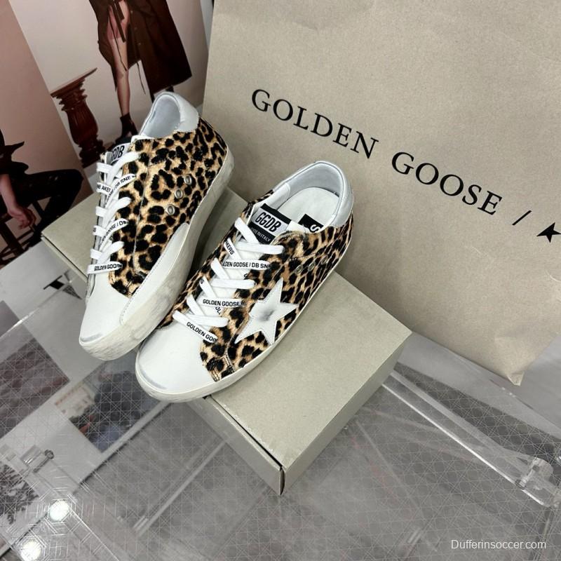 2025 Women GGDB Leopard White Leather Sneakers
