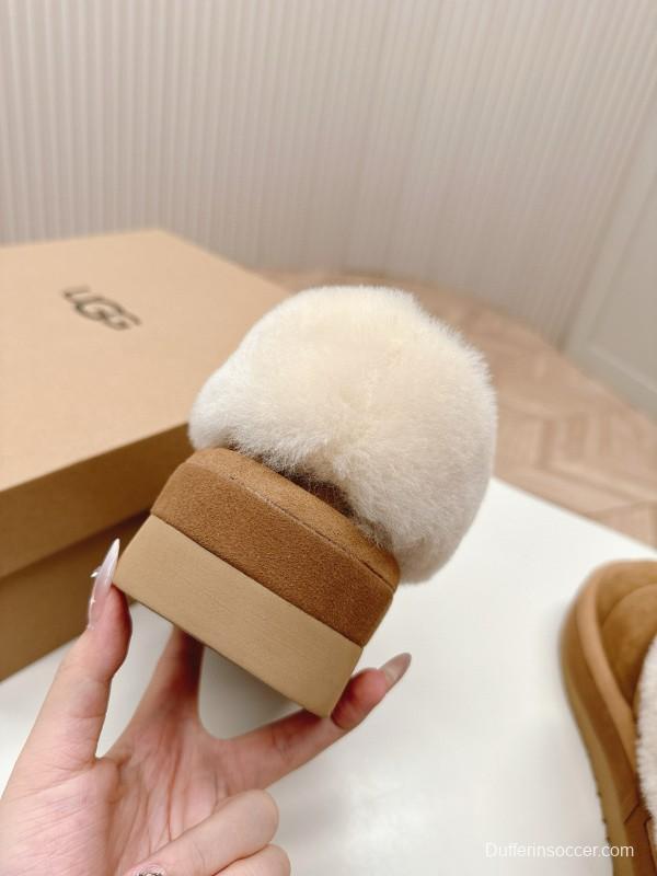 2024 UGG Chestnut Suede Sheepskin Slippers MJ00280