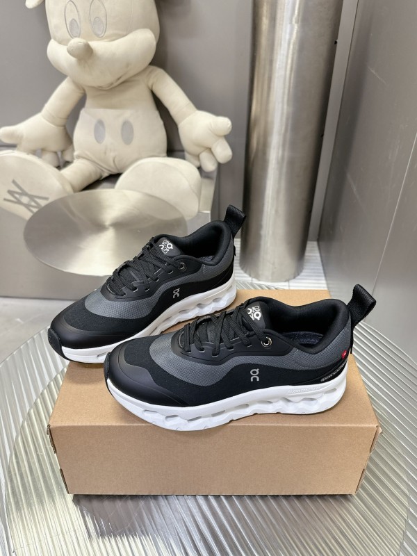 2025 Unisex Loewe Black Grey Leather Mesh Sneakers