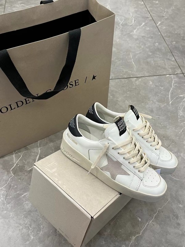 2024 Unisex GGDB White Black Leather Low Top Sneakers MJ00260