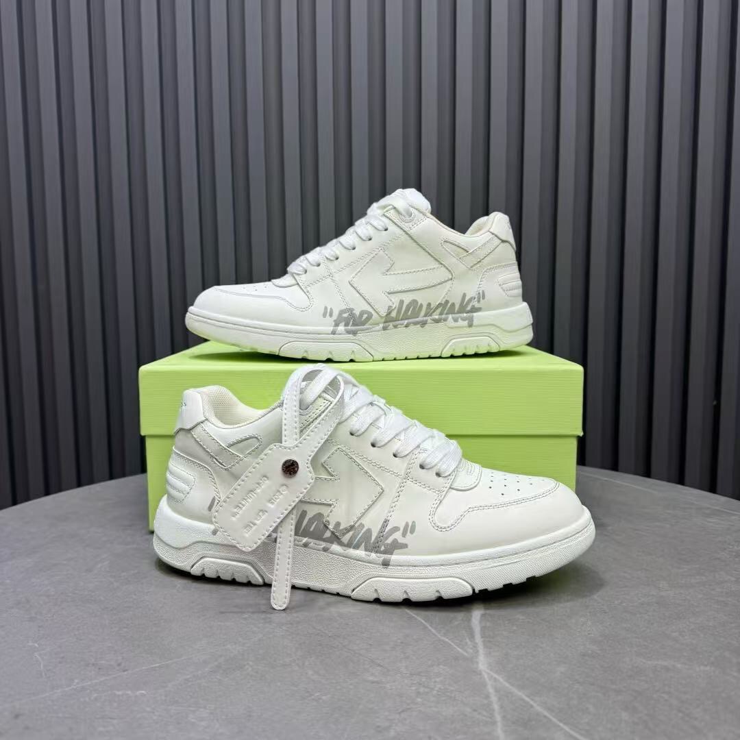 2025 Unisex Off-White White Leather Sneakers KFY00310