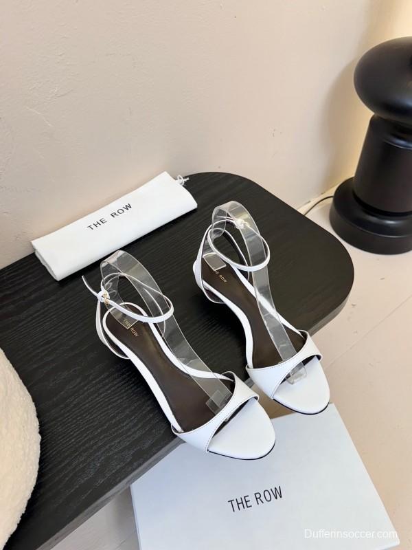 2025 Women The Row White Leather Sandals
