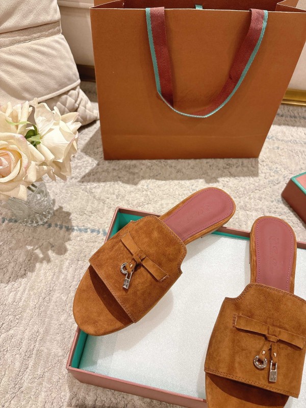 2025 LP Brown Suede Slippers