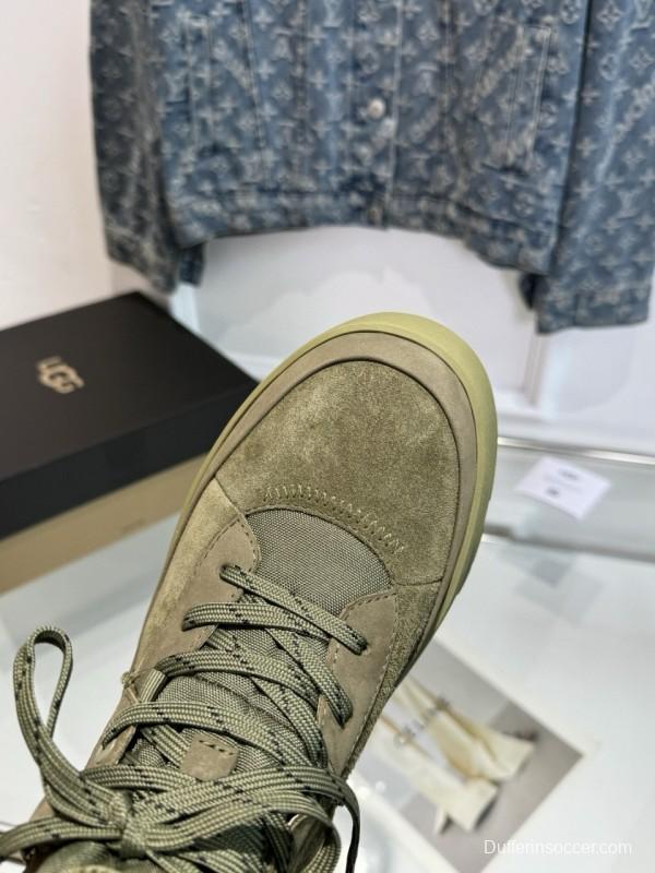 2024 Unisex UGG Black Chestnut Military Green Sheepskin Work Boots MJ00300