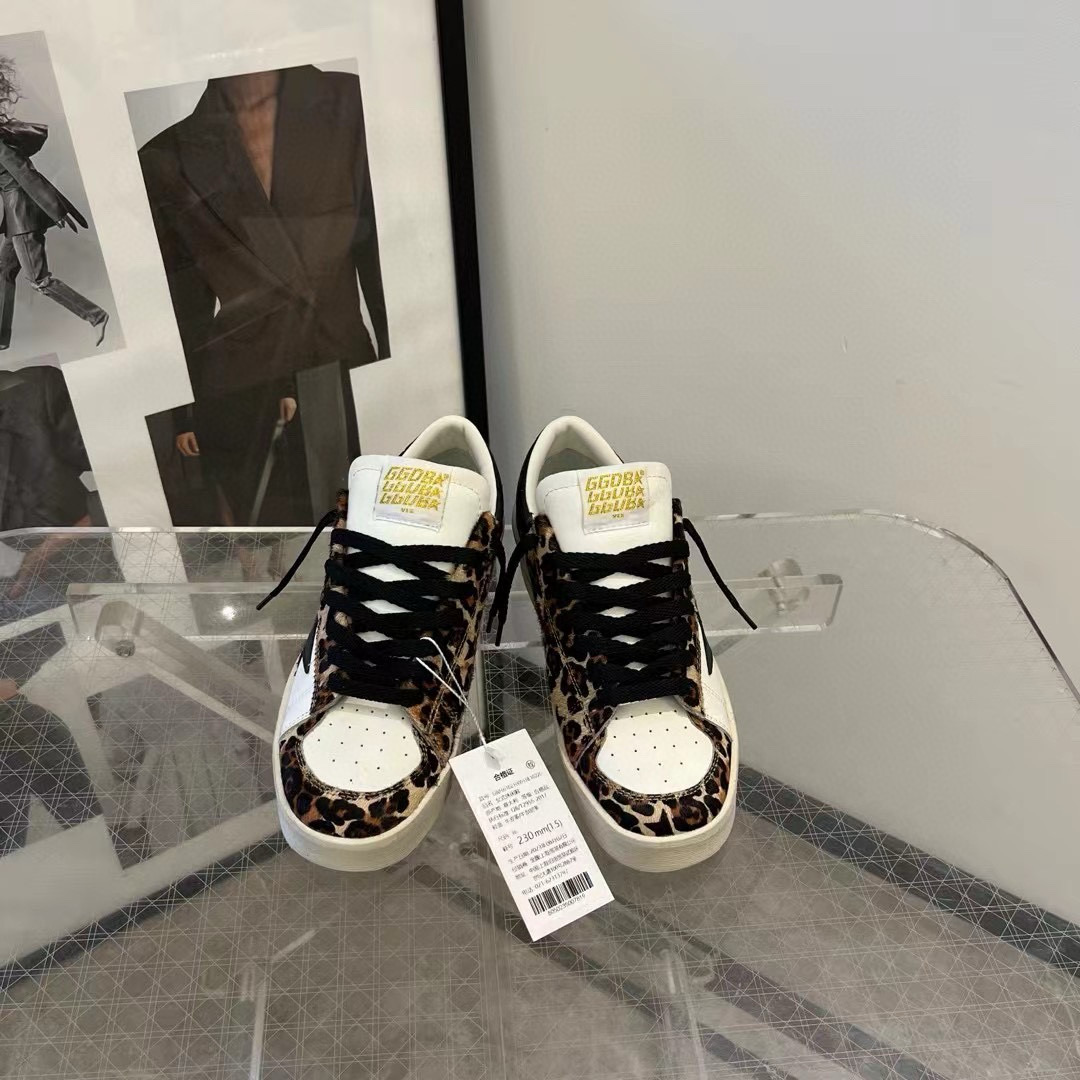 2024 Women GGDB White Leopard Leather Sneakers MJ00260