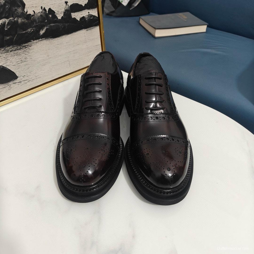 2024 Men Dolce & Gabbana Black Leather Derby MJ00420