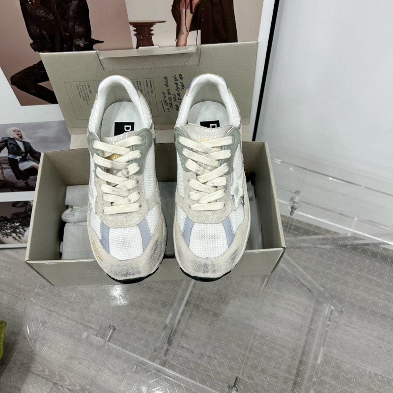 2024 Unisex GGDB White Grey Suede Mesh Sneakers