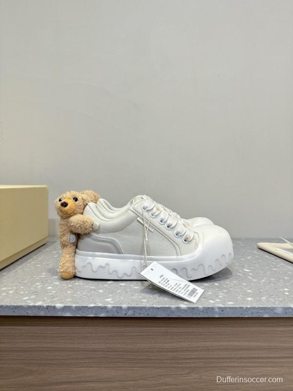 2025 Women 13DE MARZO White Canvas Leather Sneakers 3D Doll KFY00280
