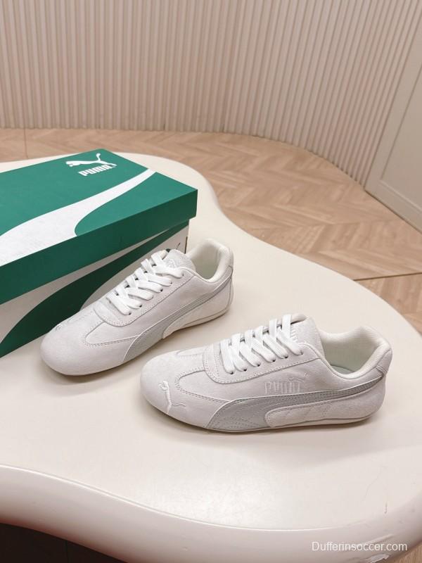2025 Women PUMA White Suede Sneakers LY00280