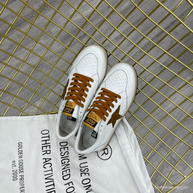 2024 Unisex GGDB White Brown Leather Sneakers MJ00260