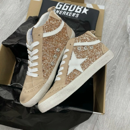 2024 Unisex GGDB Beige White Leather Suede High Top Sneakers MJ00300