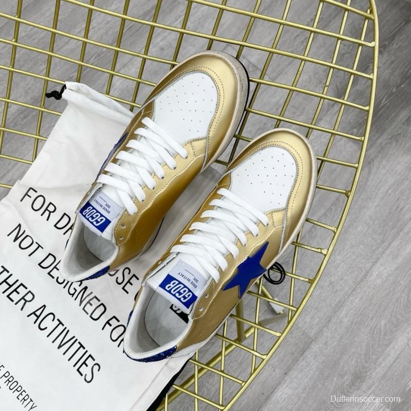 2024 Unisex GGDB Gold Blue White Leather Sneakers MJ00260