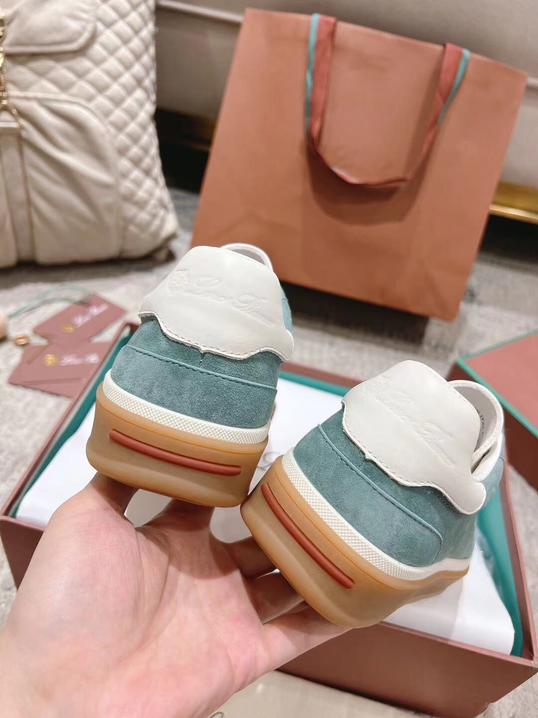 2025 Unisex Le Parmentier Green Suede Leather Sneakers Top Version LY00320(F)/LY00330(M)