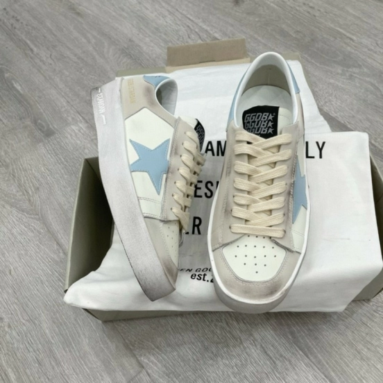 2024 Unisex GGDB White Light Blue Suede Leather Sneakers MJ00260