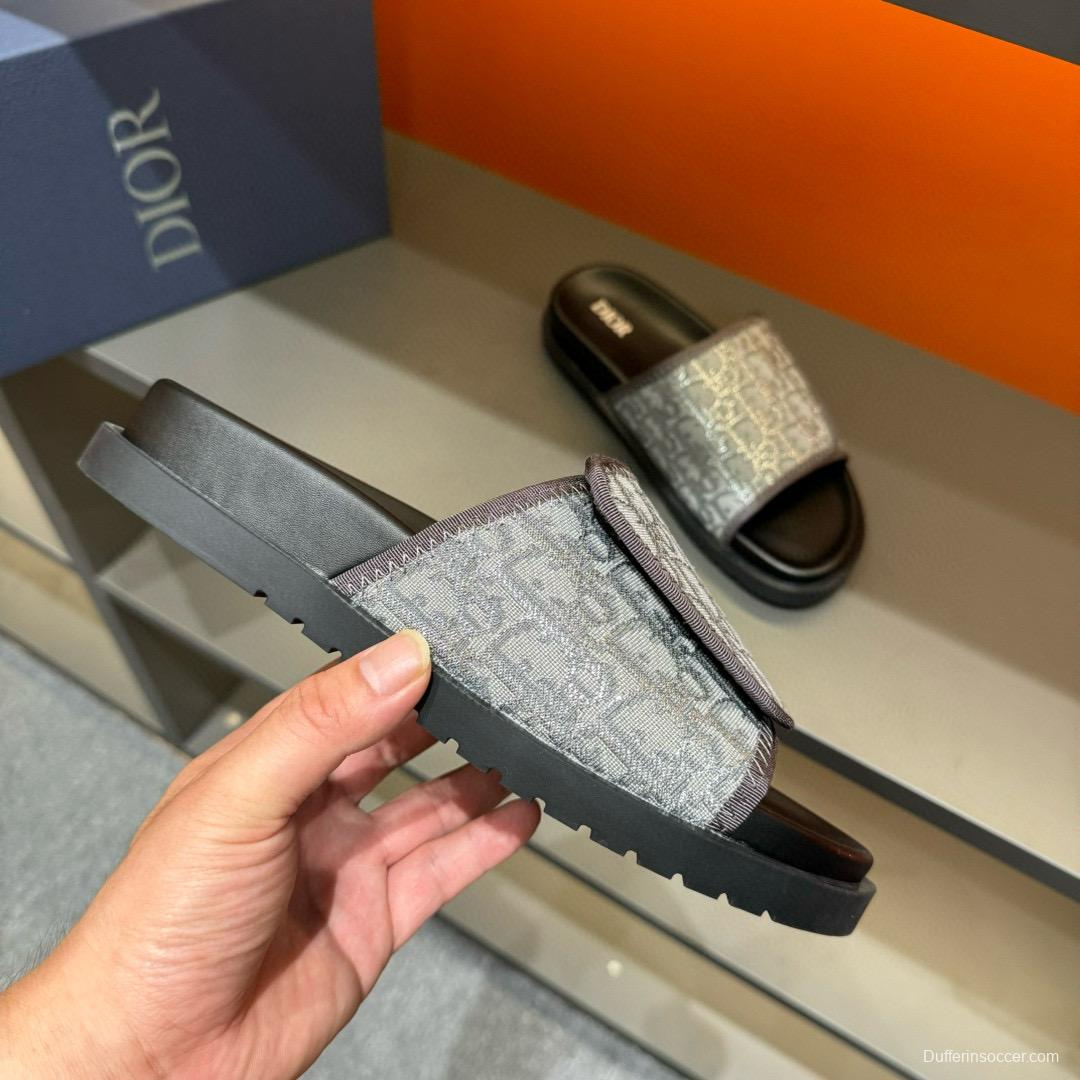 2024 Slippers Dior gray fabric Slippers MJ00180