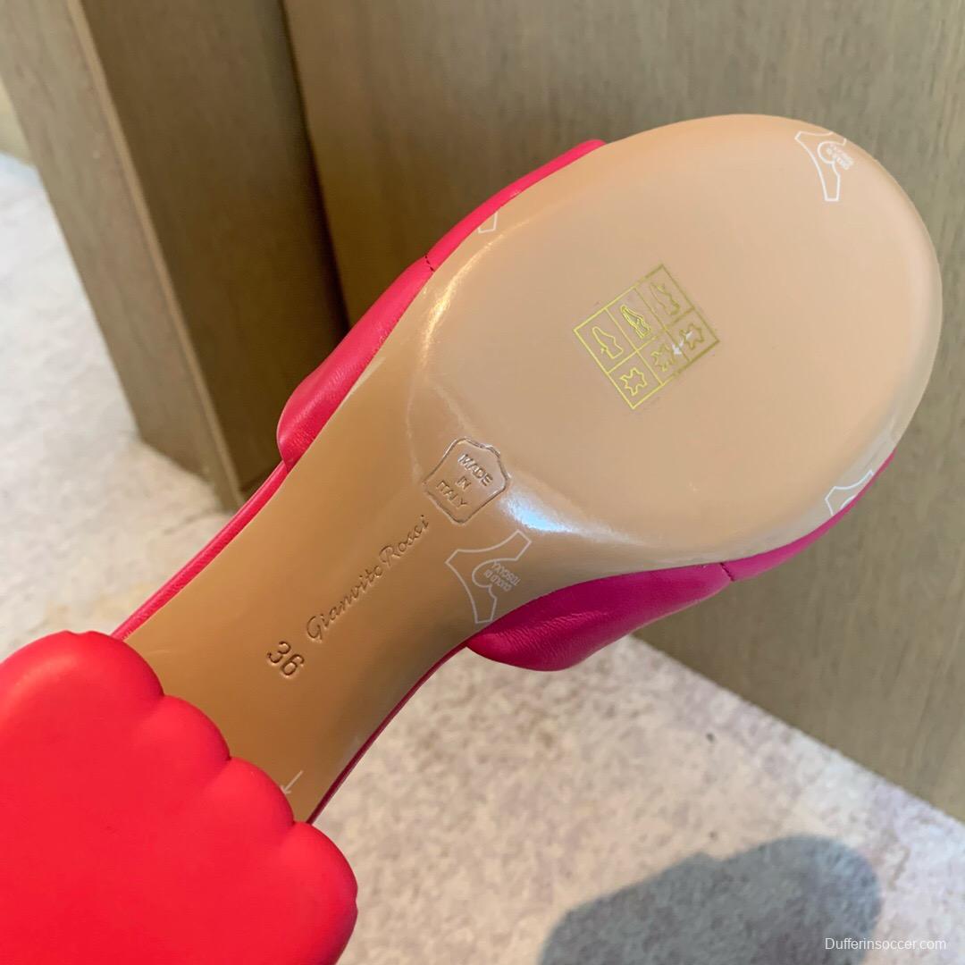 2025 Women Gianvito Rossi Pink Leather Slippers