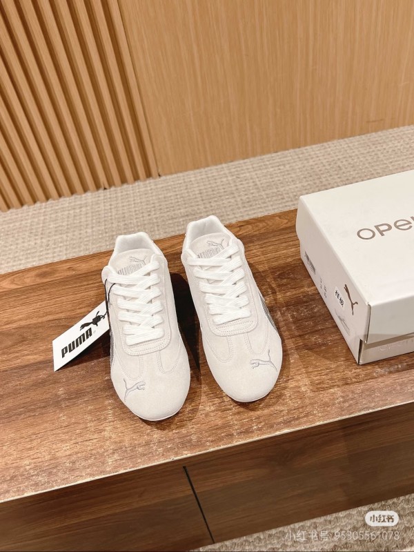 2025 Women Puma White Leather Sneakers KFY00260