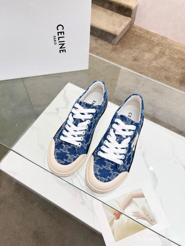 2025 Women Celine Blue Canvas Sneakers LY00210