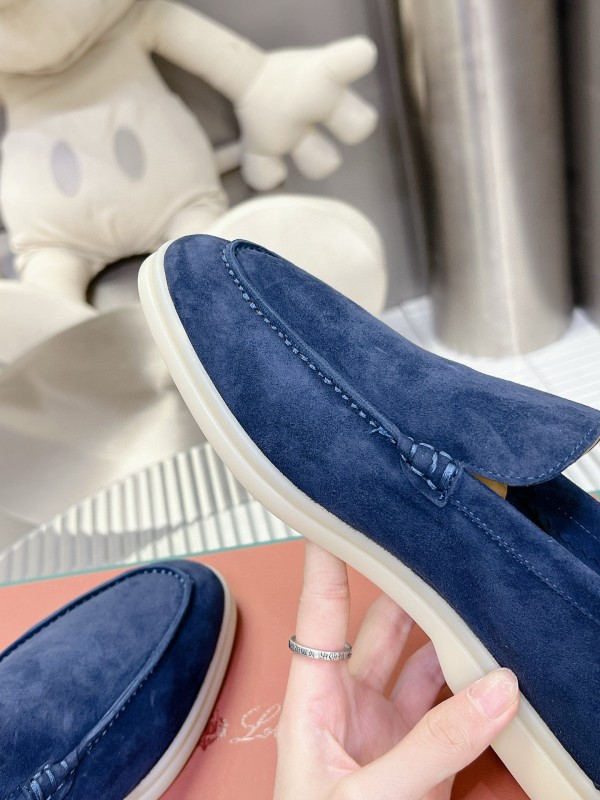 2024 Unisex Le Parmentier Blue Suede Loafers MJ00270