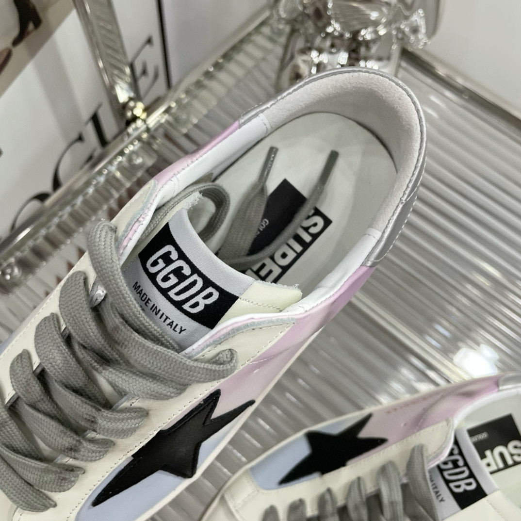 2025 Unisex GGDB White Pink Blue Leather Suede Sneakers