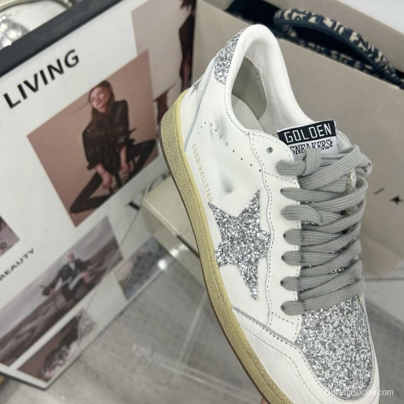 2024 Women GGDB White Silver Leather Suede Sneakers MJ00260