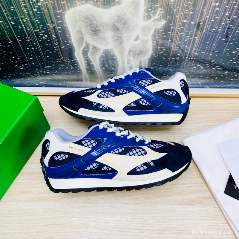 2025 Unisex Bottega Veneta Blue Yellow Black Mesh Sneakers LY00310