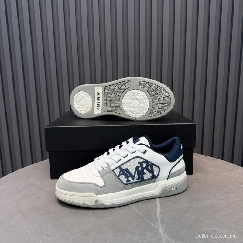 2025 Unisex Amiri White Grey Blue Leather Suede Sneakers MJ00360