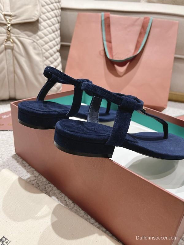 2025 Women LP Navy Suede Sandals LY00000