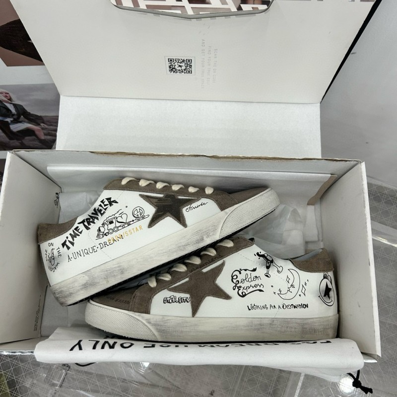 2025 Unisex GGDB White Grey Suede Calf Leather Sneakers