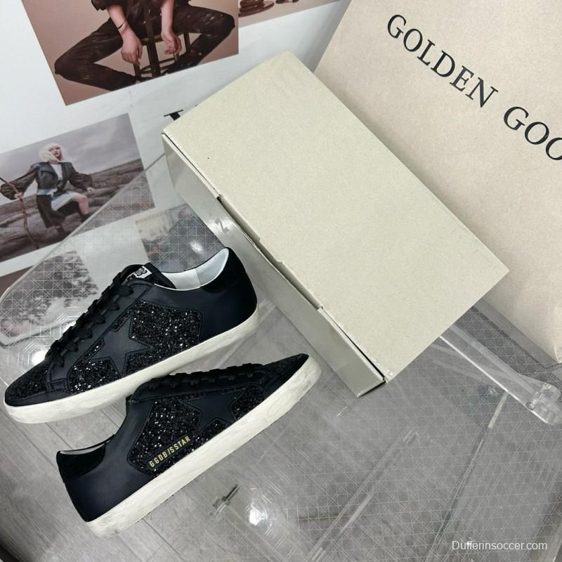 2025 Unisex GGDB Black Glitter Leather Sneakers