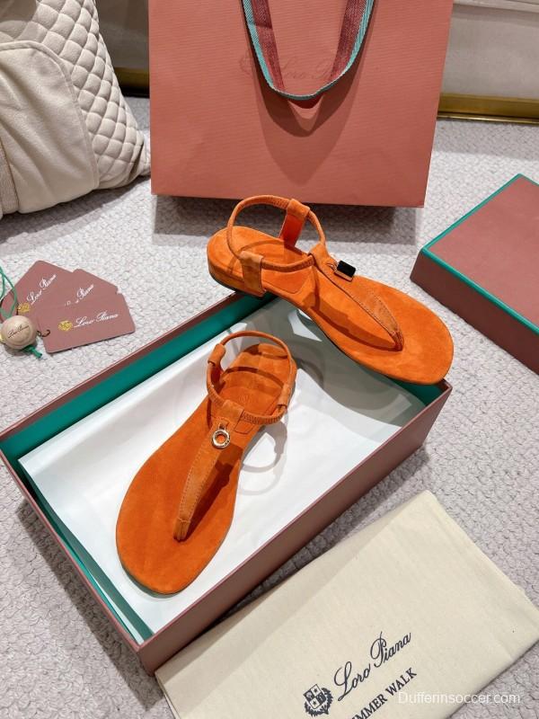 2025 LP Orange Suede Slippers