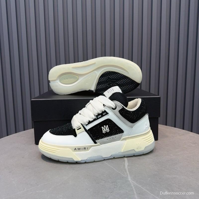 2024 Unisex Amiri Black White Leather Sneakers MJ00410